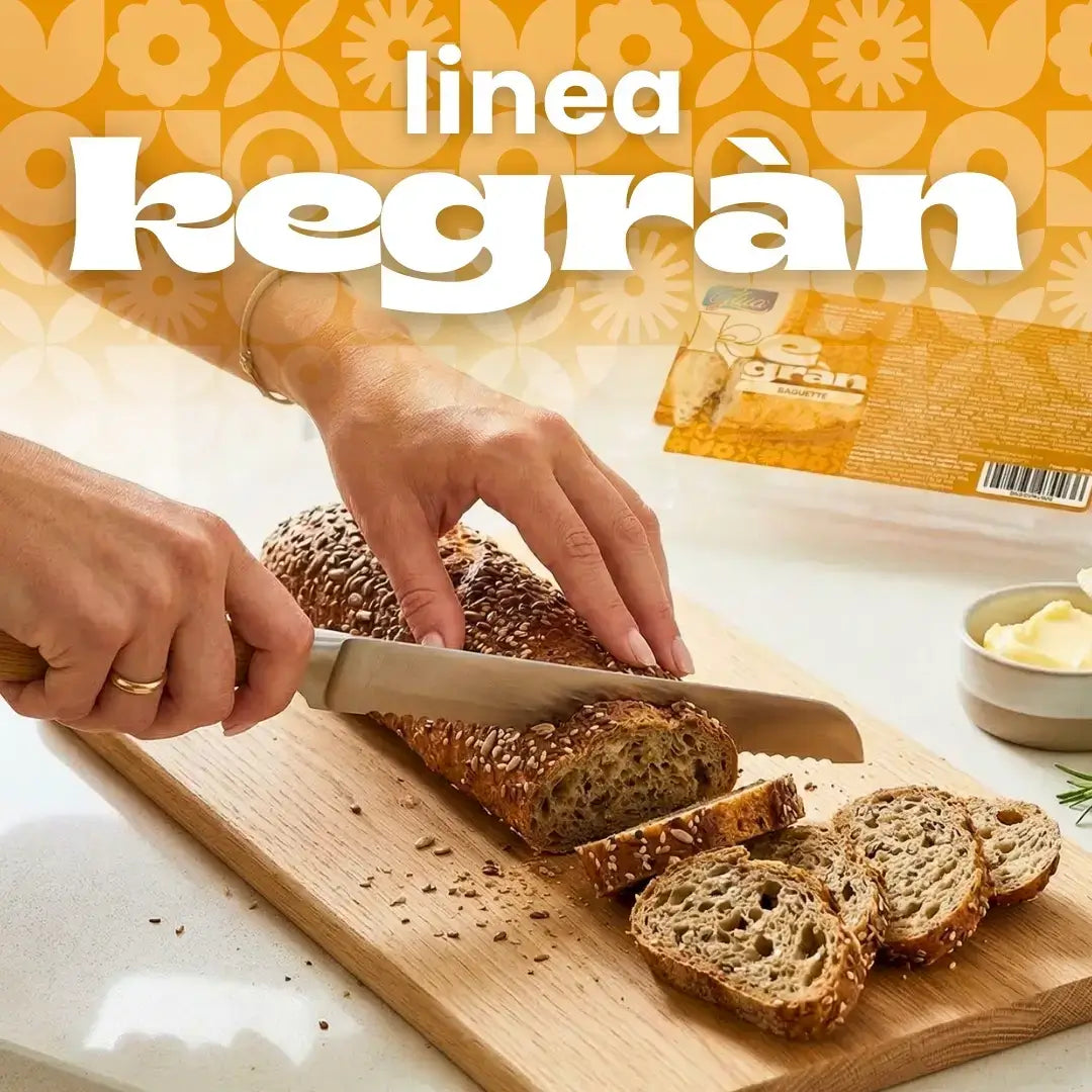 Immagine della linea Kegràn con alimenti keto come grissini, crackers e fette, perfetti per dieta chetogenica.