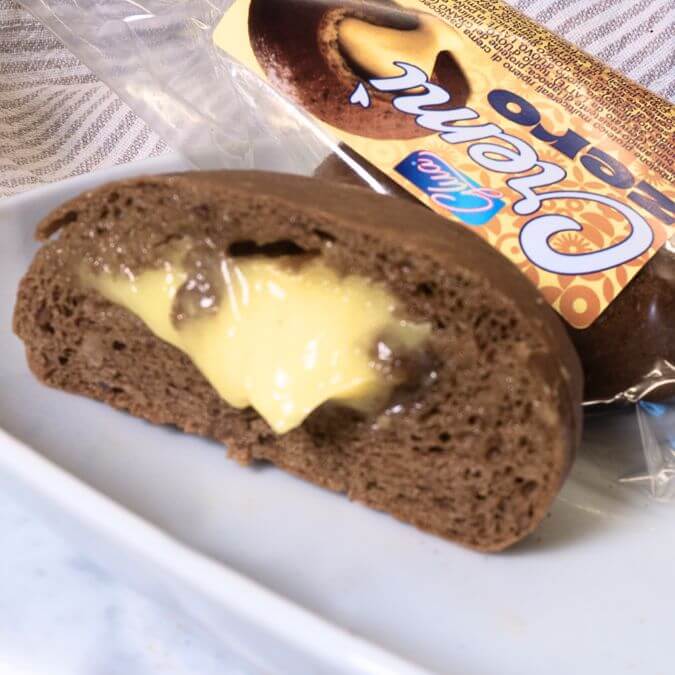 Cremì Bombolone alla nocciola bianca, alimento keto con ripieno cremoso, 50g, adatto per dieta chetogenica e alimenti proteici.