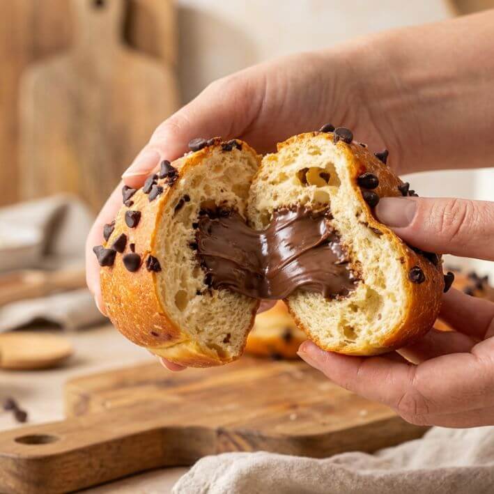 Cremì Bombolone alla nocciola con gocce di cioccolato, dolcezza chetogenica con crema di nocciola.