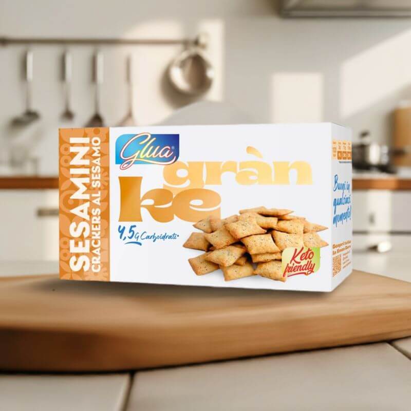 Crackers proteici al sesamo per dieta chetogenica