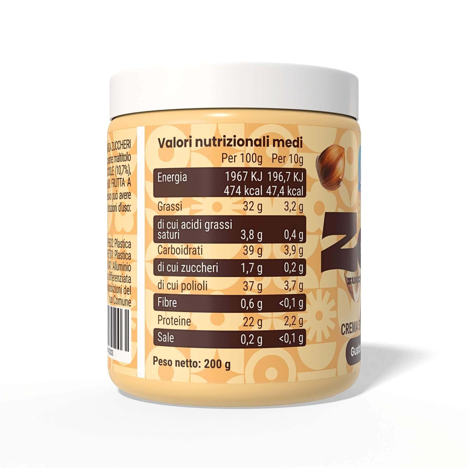 Crema proteica gusto nocciola bianca