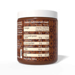 Valori nutrizionali medi per 100g di crema proteica al cioccolato fondente, ottima per dieta chetogenica.