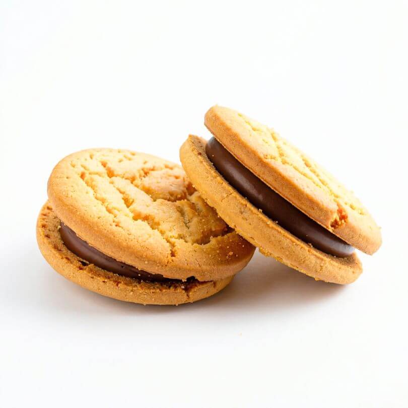 Fior di Crema Proteici alla Nocciola, biscotti con cuore cremoso, 0,1 g di zuccheri, ideale per dieta chetogenica.