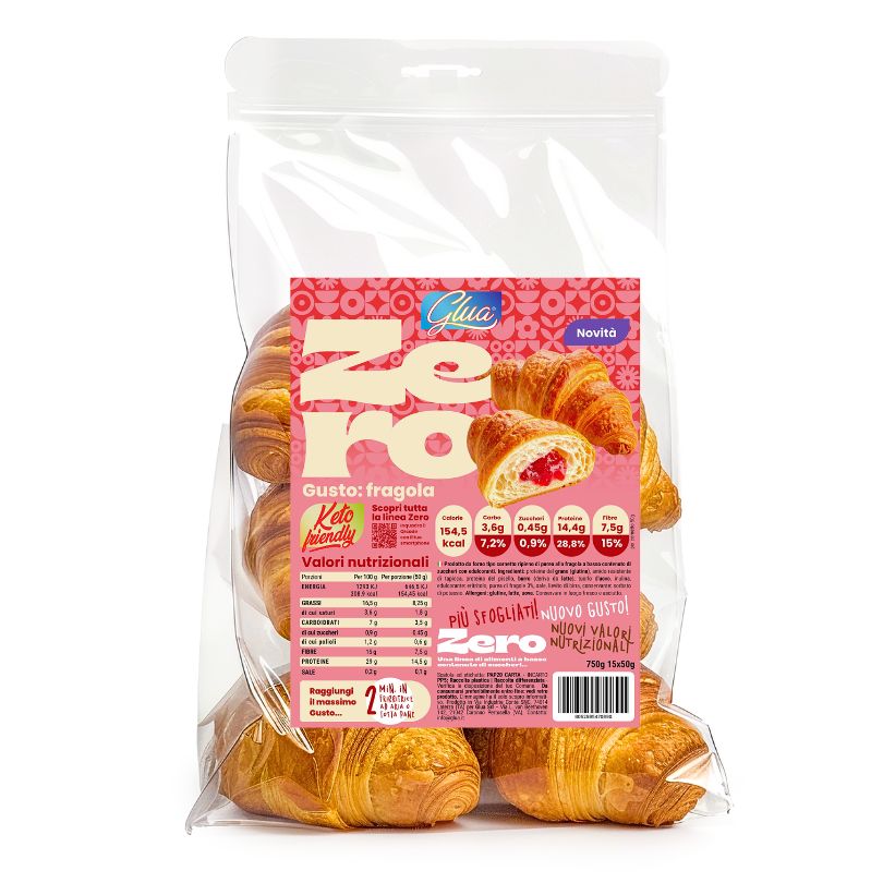 15 Cornetti proteici ripieni di purea alla fragola