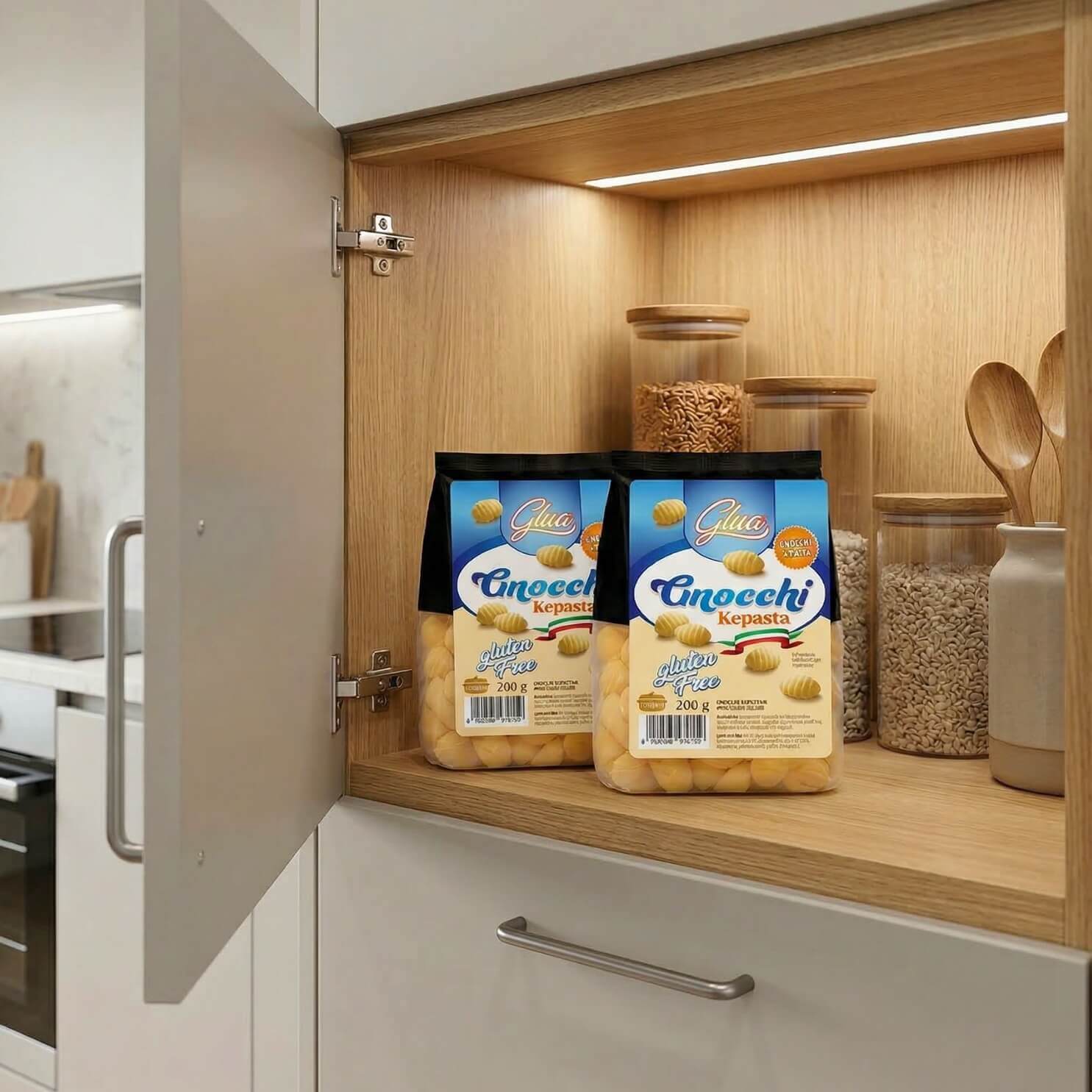 Kepasta Gnocchi in dispensa, due confezioni pronte per una dieta chetogenica, formato 200g.