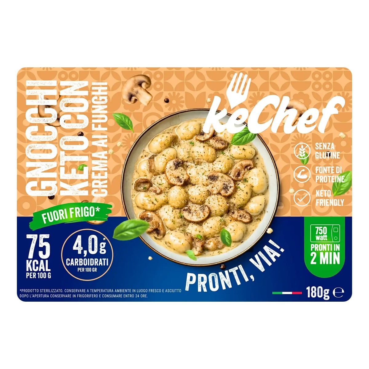 Gnocchi Keto alla Crema ai Funghi keChef