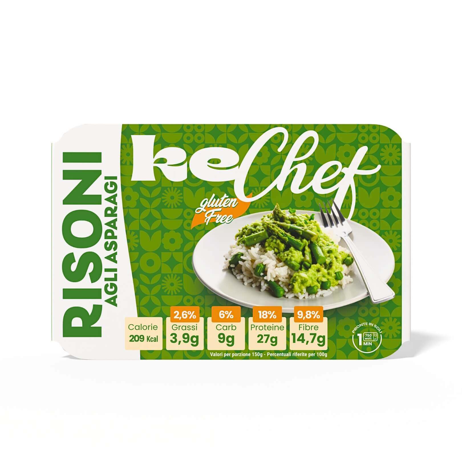 Risoni keChef agli asparagi Pronti, piatto cremoso con asparagi, ideale per dieta chetogenica.