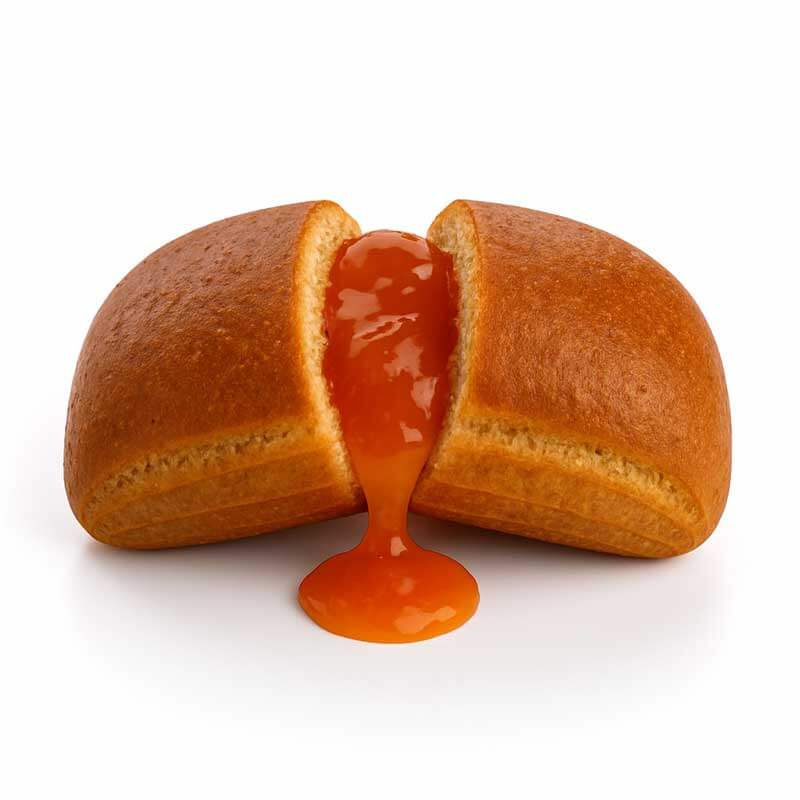 Saccottino all'albicocca con ripieno di marmellata di albicocca, dolce e morbido, ideale per dieta chetogenica.