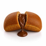 Saccottino al cioccolato fondente con crema pasticcera al cioccolato, ideale per dieta chetogenica e alimenti proteici.