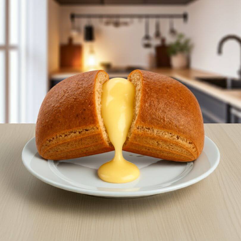 Saccottino alla crema pasticcera con ripieno morbido, ideale per dieta chetogenica, alimento proteico, 70g.