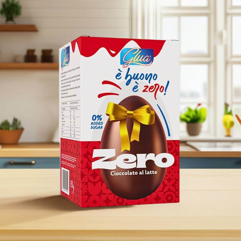 Uova di Pasqua Zero, cioccolato al latte, 0% zuccheri, alimenti keto e dieta chetogenica, 150g.