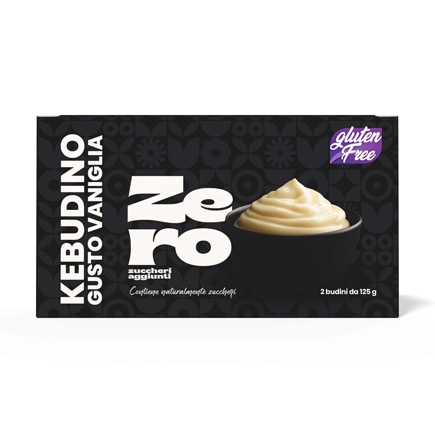 Kebudino proteico alla Vaniglia - budino gluten free dal gusto avvolgente, 2 vasetti da 125g per dieta chetogenica.