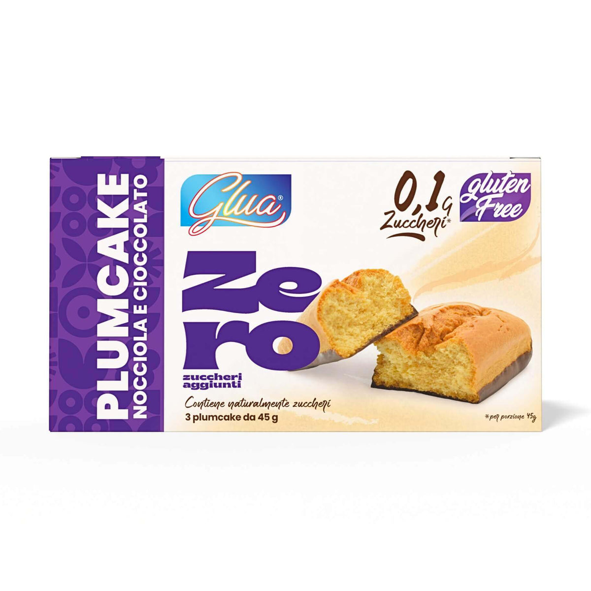 Plumcake con base di cioccolato gusto nocciola, prodotto Keto e adatto per dieta chetogenica.