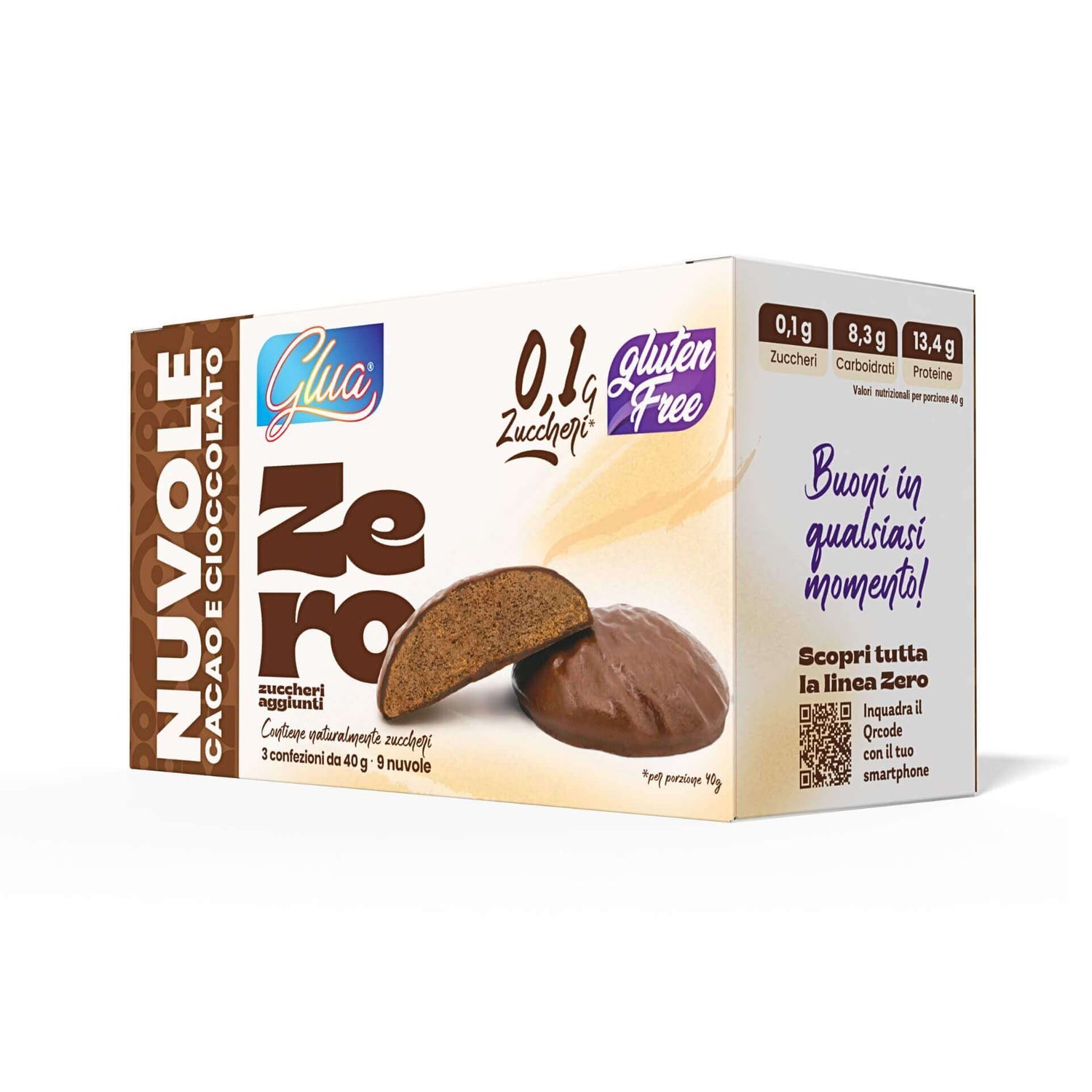 Biscotti proteici Nuvole ricoperti di cioccolato gusto cacao