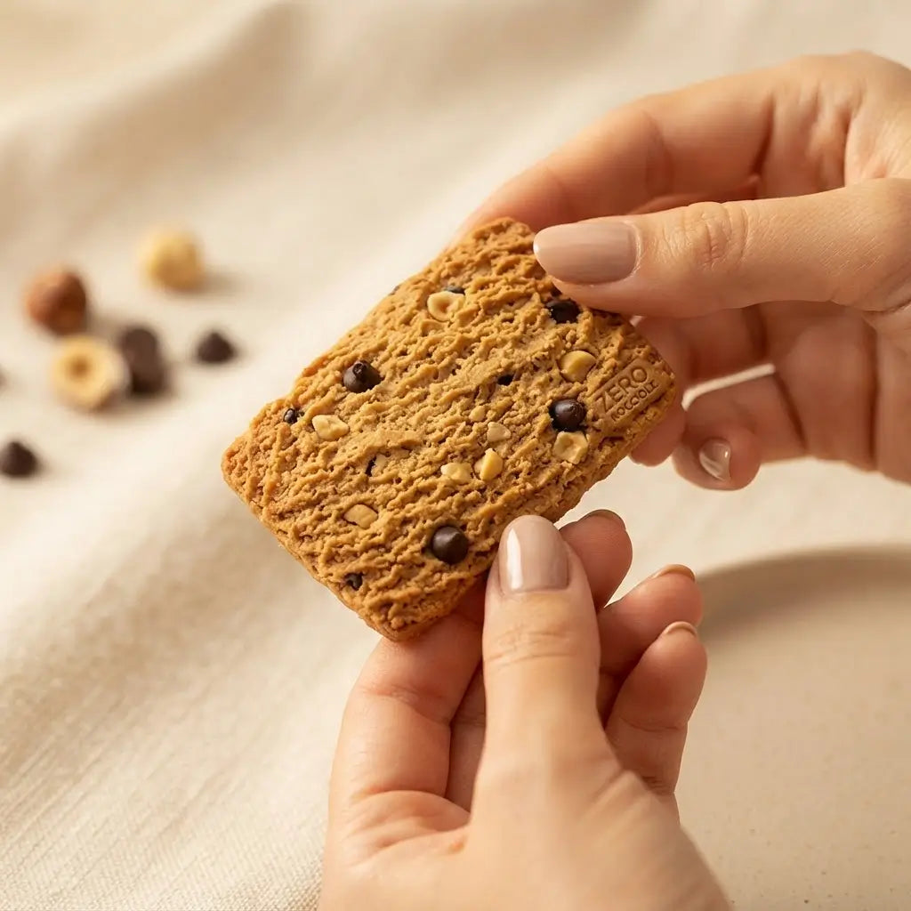 Frollini ZERO alla Nocciola con Gocce di Cioccolato Fondente