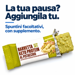La tua pausa? Aggiungila tu. Esempio di barretta al pistacchio: gli spuntini sono facoltativi e si aggiungono con supplemento.