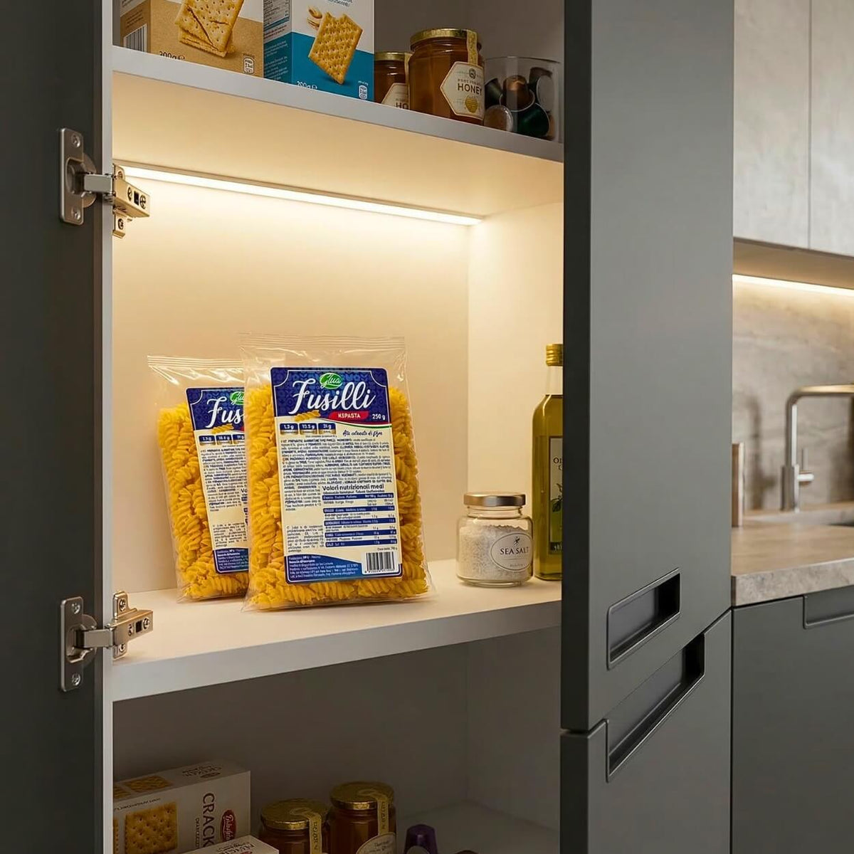 Kepasta fusilli 2.5 in dispensa, ideale per dieta chetogenica e pasta keto