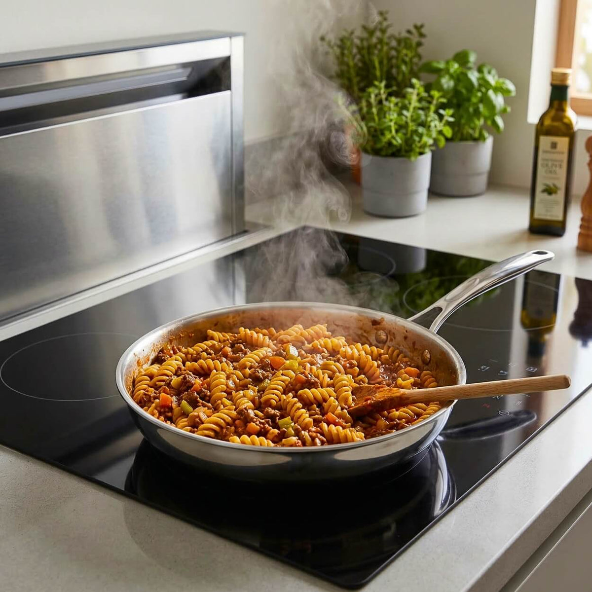Kepasta fusilli 2.5 cottura perfetta in padella con sugo denso, ideale per dieta chetogenica e pasta keto.