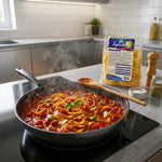 Kepasta tagliatelle 2.5 in padella con sugo, ideale per dieta chetogenica e pasta keto.