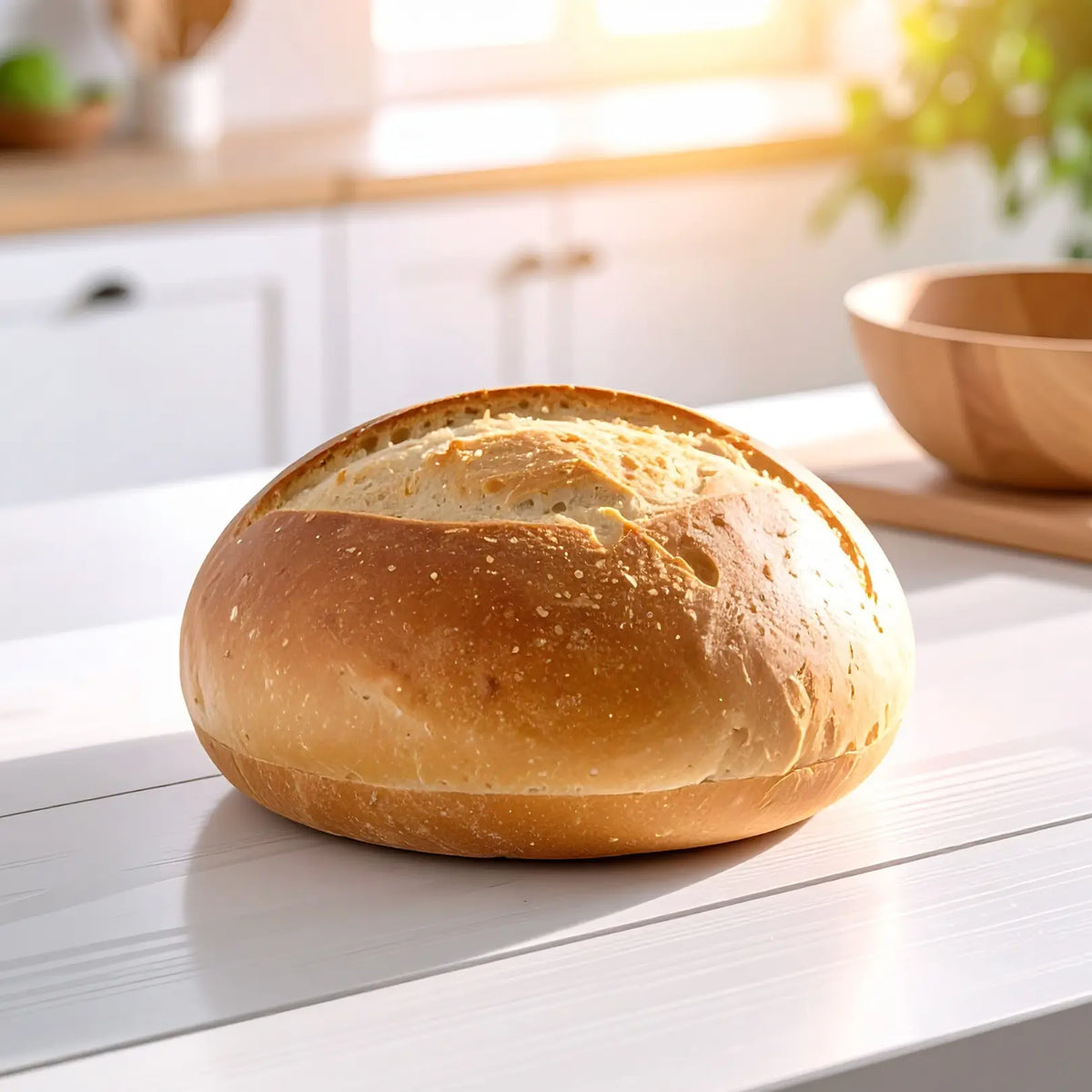 Panino Kegràn fresco su un tavolo in cucina, ideale per dieta chetogenica e keto.